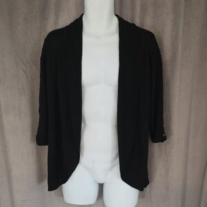 Reitmans XXL Black Open-Front Draped Cardigan